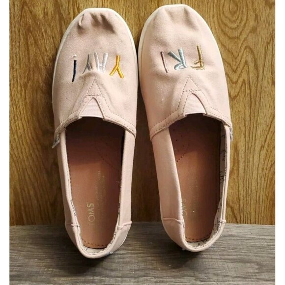 Toms Slip-On Fri Yay Shoes Womens Size 5.5 Pink - Picture 9 of 11